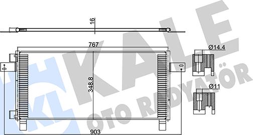 KALE OTO RADYATÖR 350350 - Condenser, air conditioning autospares.lv