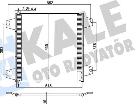 KALE OTO RADYATÖR 350325 - Condenser, air conditioning autospares.lv