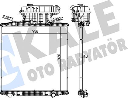 KALE OTO RADYATÖR 350245 - Radiator, engine cooling autospares.lv