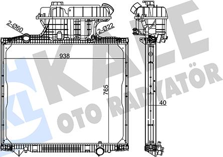 KALE OTO RADYATÖR 350260 - Radiator, engine cooling autospares.lv