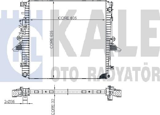 KALE OTO RADYATÖR 350200 - Radiator, engine cooling autospares.lv