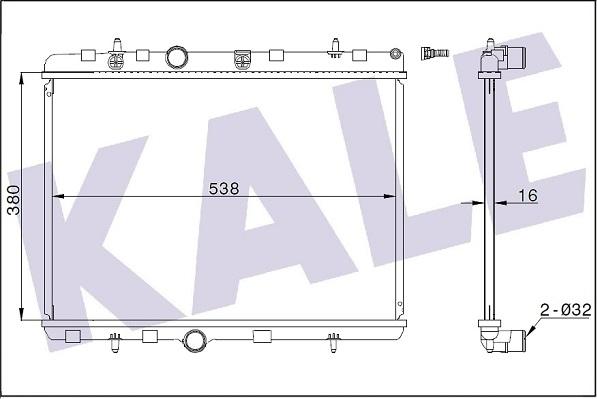 KALE OTO RADYATÖR 350745 - Radiator, engine cooling autospares.lv