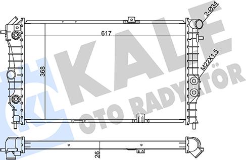 KALE OTO RADYATÖR 351955 - Radiator, engine cooling autospares.lv