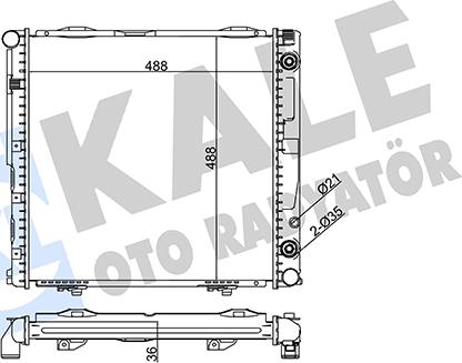 KALE OTO RADYATÖR 351960 - Radiator, engine cooling autospares.lv
