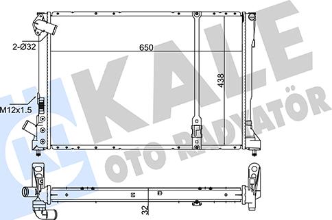 KALE OTO RADYATÖR 351015 - Radiator, engine cooling autospares.lv