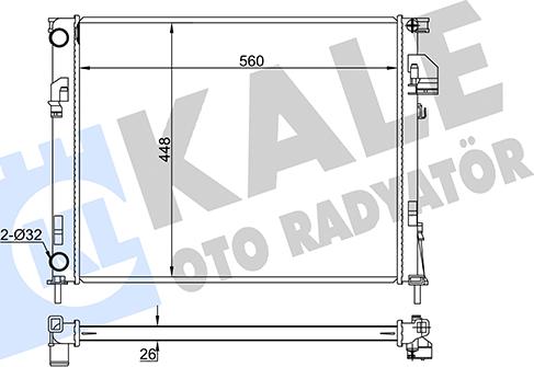 KALE OTO RADYATÖR 351035 - Radiator, engine cooling autospares.lv