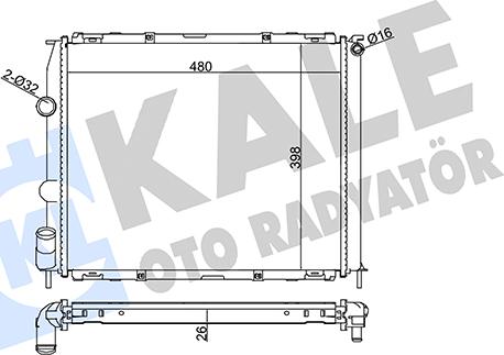 KALE OTO RADYATÖR 351895 - Radiator, engine cooling autospares.lv