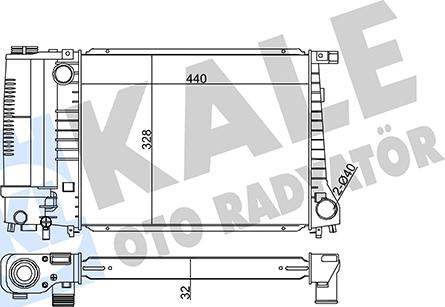 KALE OTO RADYATÖR 351865 - Radiator, engine cooling autospares.lv