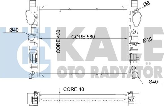 KALE OTO RADYATÖR 351800 - Radiator, engine cooling autospares.lv