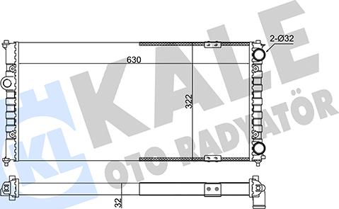 KALE OTO RADYATÖR 351230 - Radiator, engine cooling autospares.lv