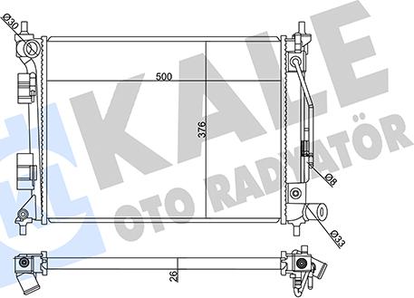 KALE OTO RADYATÖR 358965 - Radiator, engine cooling autospares.lv