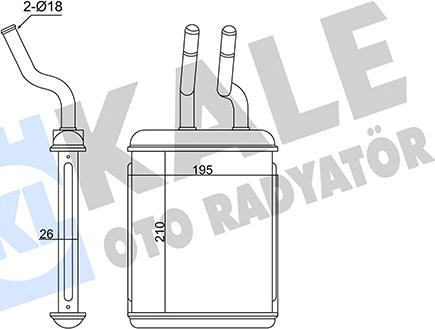 KALE OTO RADYATÖR 358560 - Heat Exchanger, interior heating autospares.lv