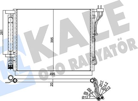 KALE OTO RADYATÖR 358010 - Condenser, air conditioning autospares.lv