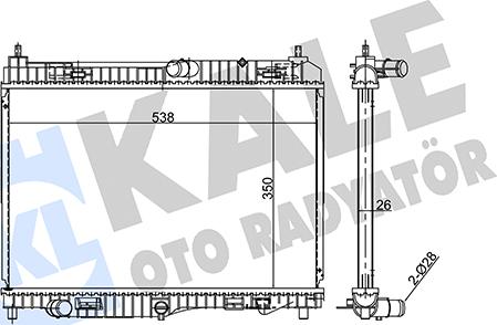 KALE OTO RADYATÖR 353880 - Radiator, engine cooling autospares.lv