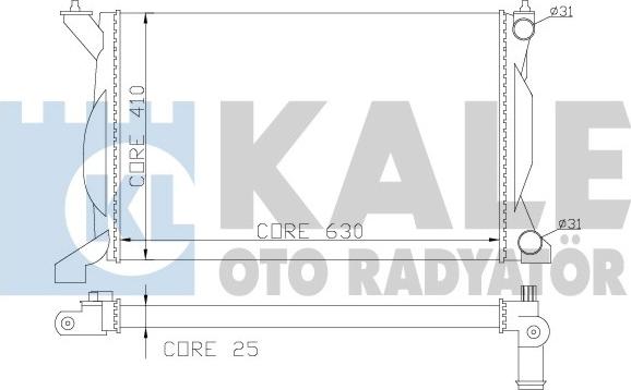 KALE OTO RADYATÖR 353700 - Radiator, engine cooling autospares.lv