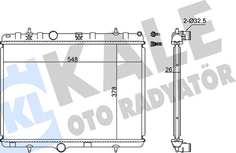 KALE OTO RADYATÖR 352500 - Radiator, engine cooling autospares.lv