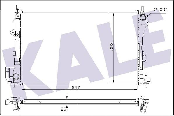 KALE OTO RADYATÖR 352200 - Radiator, engine cooling autospares.lv