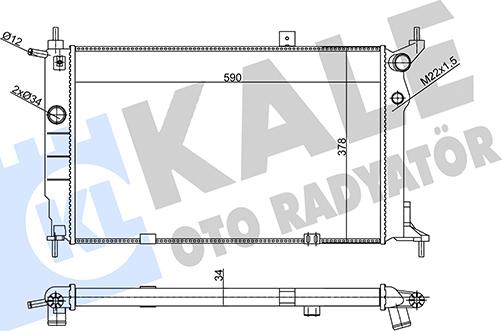 KALE OTO RADYATÖR 357005 - Radiator, engine cooling autospares.lv