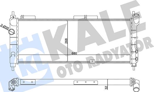 KALE OTO RADYATÖR 357015 - Radiator, engine cooling autospares.lv