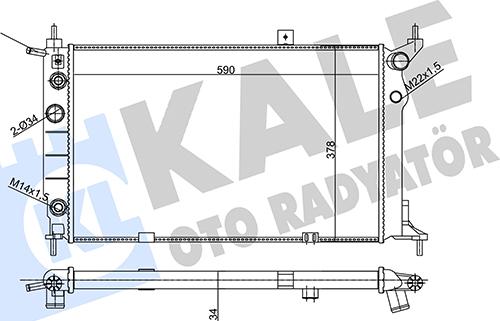 KALE OTO RADYATÖR 357010 - Radiator, engine cooling autospares.lv