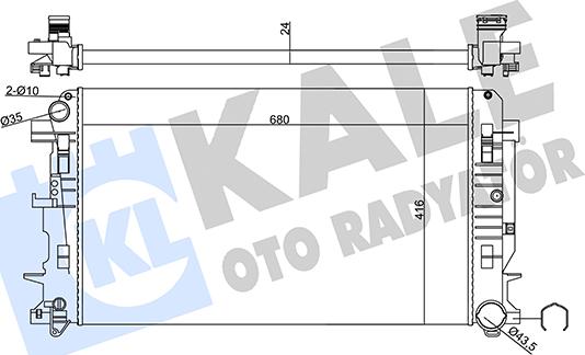 KALE OTO RADYATÖR 357035 - Radiator, engine cooling autospares.lv