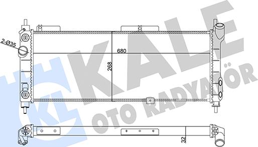 KALE OTO RADYATÖR 357025 - Radiator, engine cooling autospares.lv