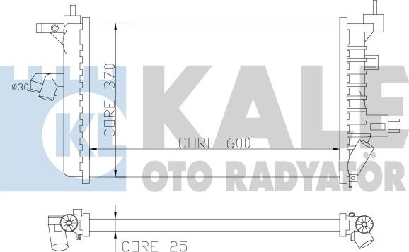 KALE OTO RADYATÖR 357800 - Radiator, engine cooling autospares.lv