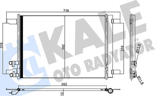 KALE OTO RADYATÖR 357395 - Condenser, air conditioning autospares.lv