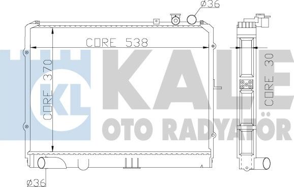 KALE OTO RADYATÖR 369900 - Radiator, engine cooling autospares.lv