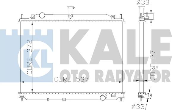 KALE OTO RADYATÖR 369500 - Radiator, engine cooling autospares.lv