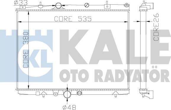 KALE OTO RADYATÖR 364500 - Radiator, engine cooling autospares.lv
