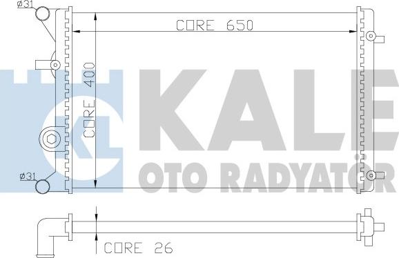 KALE OTO RADYATÖR 366400 - Radiator, engine cooling autospares.lv