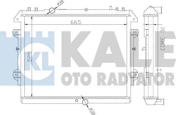 KALE OTO RADYATÖR 366500 - Radiator, engine cooling autospares.lv