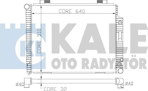 KALE OTO RADYATÖR 360500 - Radiator, engine cooling autospares.lv