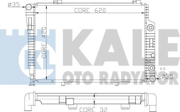 KALE OTO RADYATÖR 360300 - Radiator, engine cooling autospares.lv