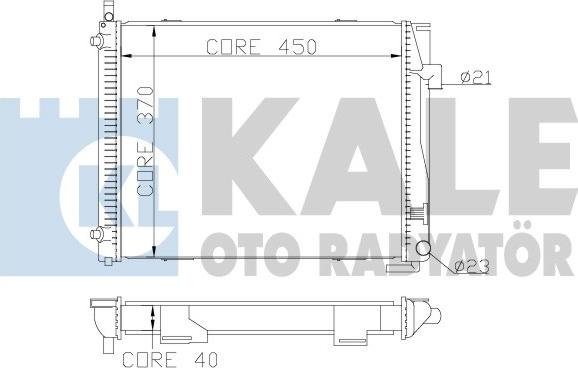 KALE OTO RADYATÖR 361900 - Radiator, engine cooling autospares.lv