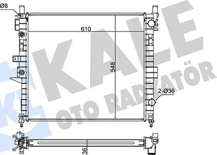 KALE OTO RADYATÖR 361100 - Radiator, engine cooling autospares.lv