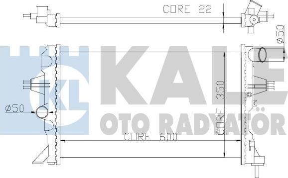 KALE OTO RADYATÖR 363500 - Radiator, engine cooling autospares.lv