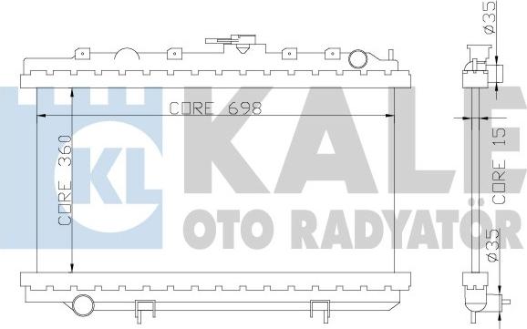 KALE OTO RADYATÖR 363000 - Radiator, engine cooling autospares.lv