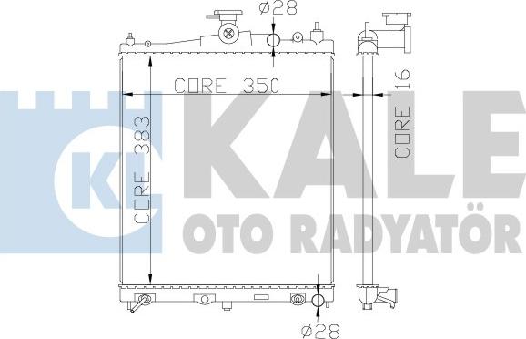 KALE OTO RADYATÖR 363200 - Radiator, engine cooling autospares.lv