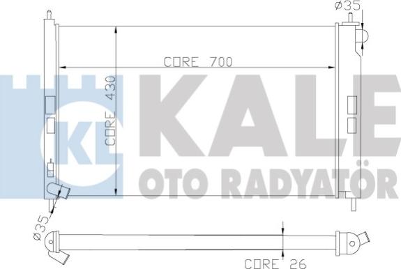 KALE OTO RADYATÖR 362100 - Radiator, engine cooling autospares.lv