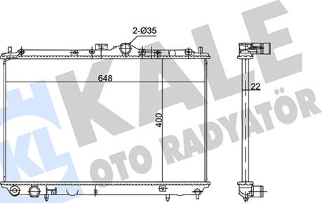 KALE OTO RADYATÖR 362725 - Radiator, engine cooling autospares.lv