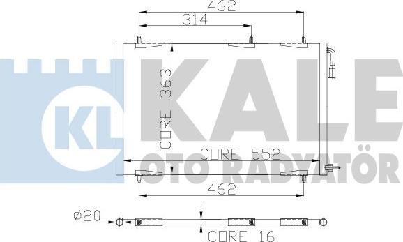 KALE OTO RADYATÖR 300100 - Condenser, air conditioning autospares.lv