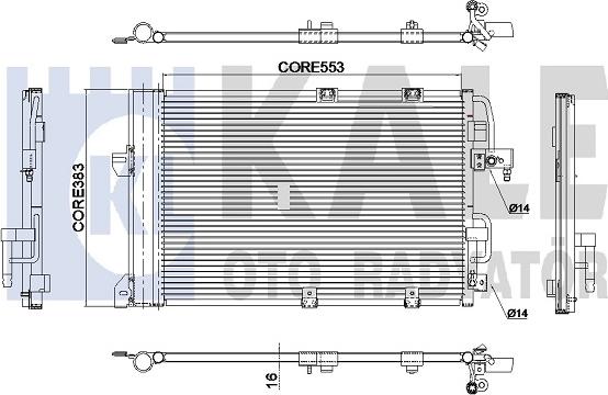 KALE OTO RADYATÖR 381900 - Condenser, air conditioning autospares.lv