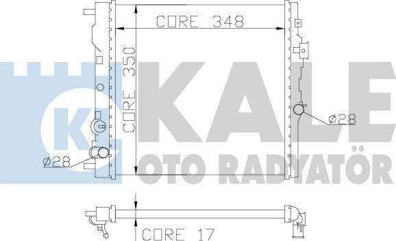 KALE OTO RADYATÖR 383800 - Radiator, engine cooling autospares.lv