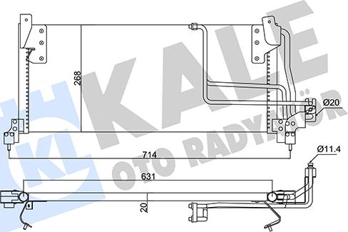 KALE OTO RADYATÖR 382525 - Condenser, air conditioning autospares.lv