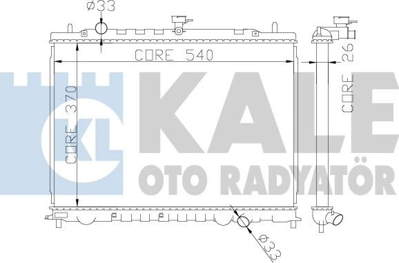 KALE OTO RADYATÖR 374300 - Radiator, engine cooling autospares.lv