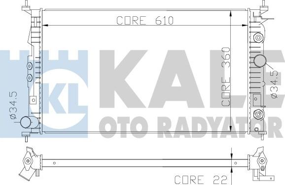 KALE OTO RADYATÖR 374200 - Radiator, engine cooling autospares.lv