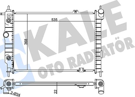 KALE OTO RADYATÖR 370800 - Radiator, engine cooling autospares.lv