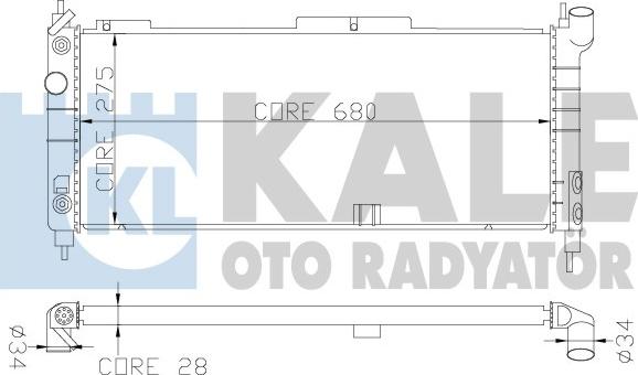 KALE OTO RADYATÖR 371 400 - Radiator, engine cooling autospares.lv